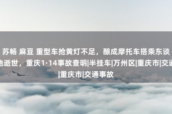 苏畅 麻豆 重型车抢黄灯不足，酿成摩托车搭乘东谈主就地逝世，重庆1·14事故查明|半挂车|万州区|重庆市|交通事故