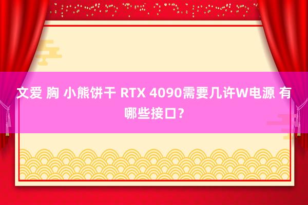 文爱 胸 小熊饼干 RTX 4090需要几许W电源 有哪些接口？