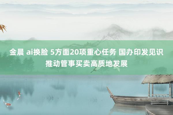 金晨 ai换脸 5方面20项重心任务 国办印发见识推动管事买卖高质地发展