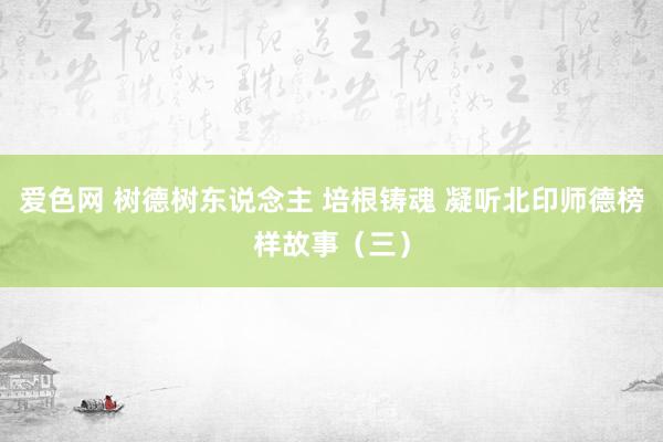 爱色网 树德树东说念主 培根铸魂 凝听北印师德榜样故事（三）