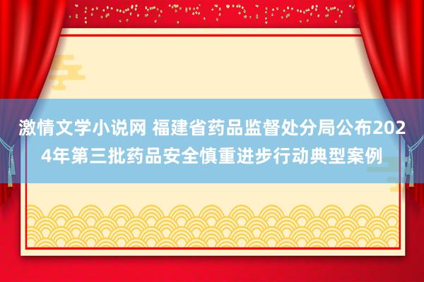 激情文学小说网 福建省药品监督处分局公布2024年第三批药品安全慎重进步行动典型案例